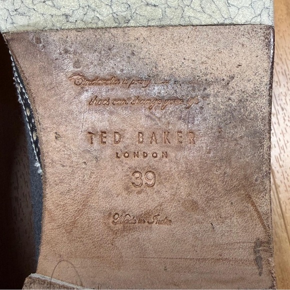 Ted Baker London Silver Metallic Brogue Oxford Shoes Women Size US8/EUR39 - Picture 8 of 13